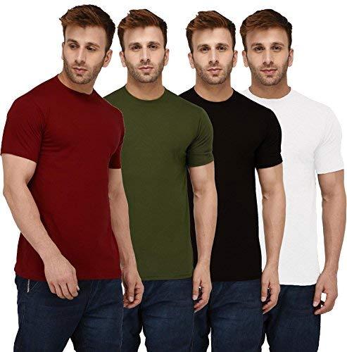 london hills men's regular fit t-shirt (pack of 4) (lh_t_462_61_51_58_rust.olv_bl_size.l_assorted _large)