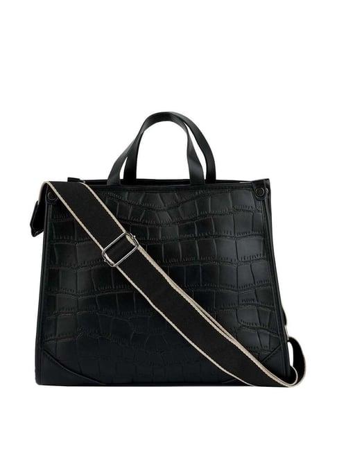 london rag black croc textured small handbag
