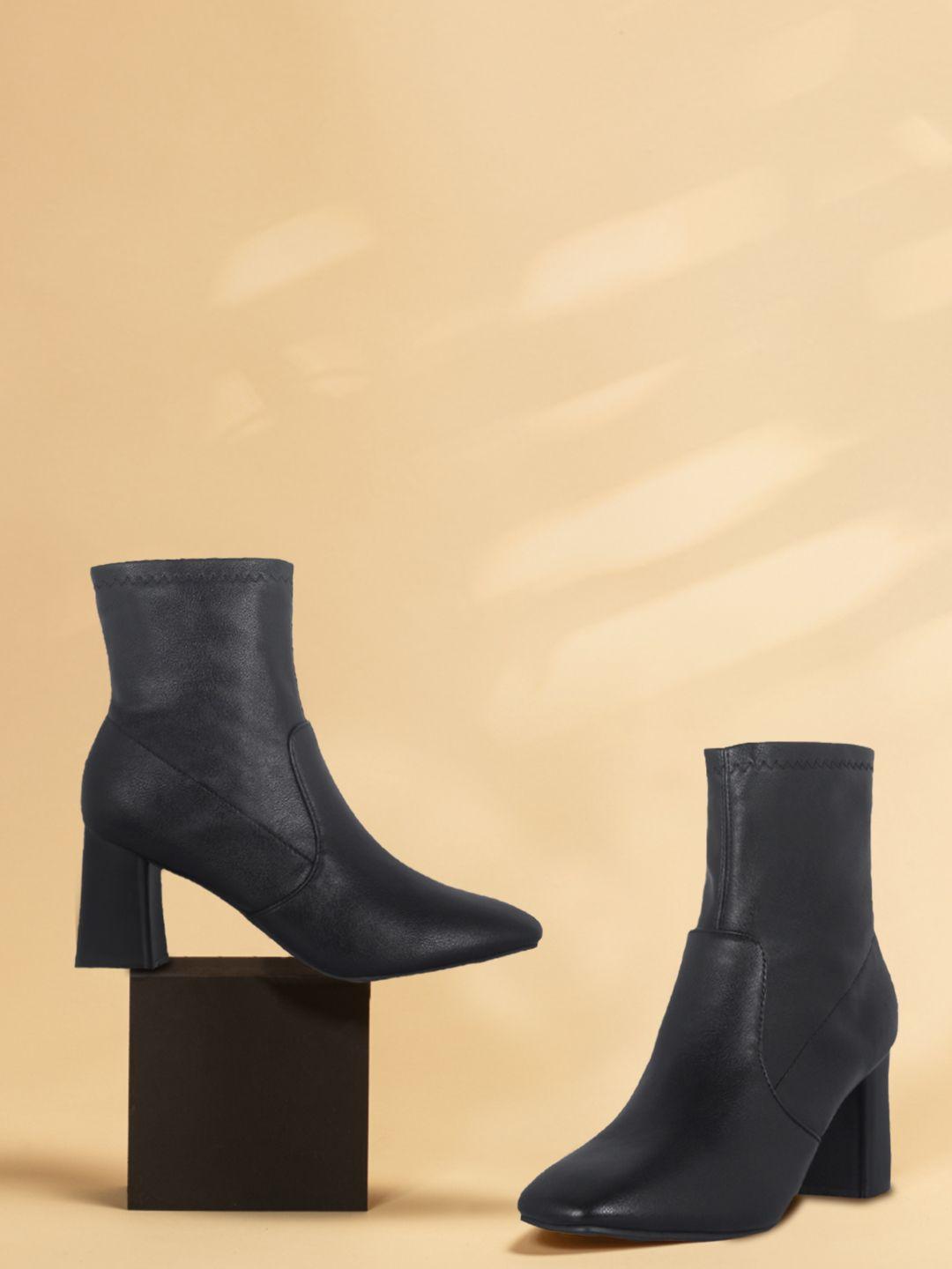 london rag black party block heeled boots