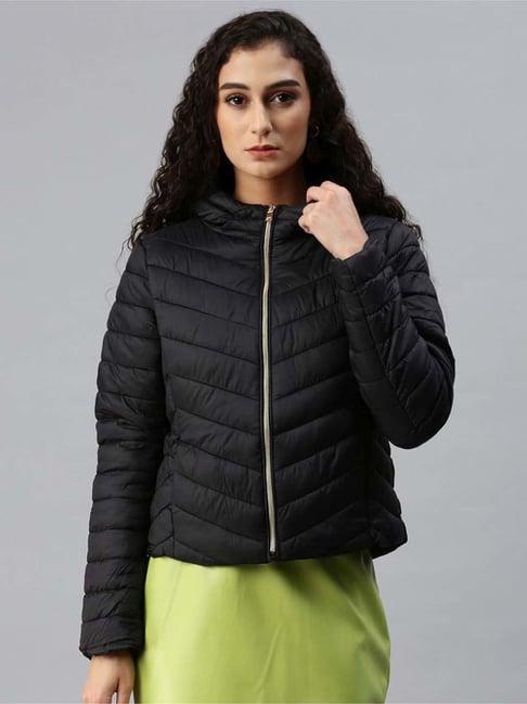 london rag black quilted pattern jacket