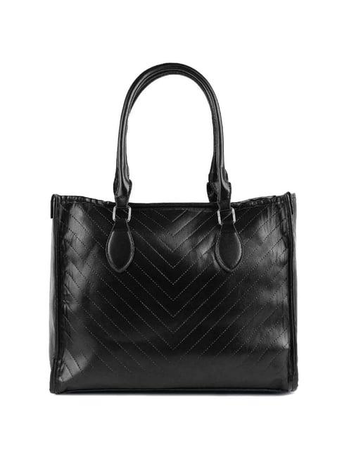 london rag black textured medium tote handbag