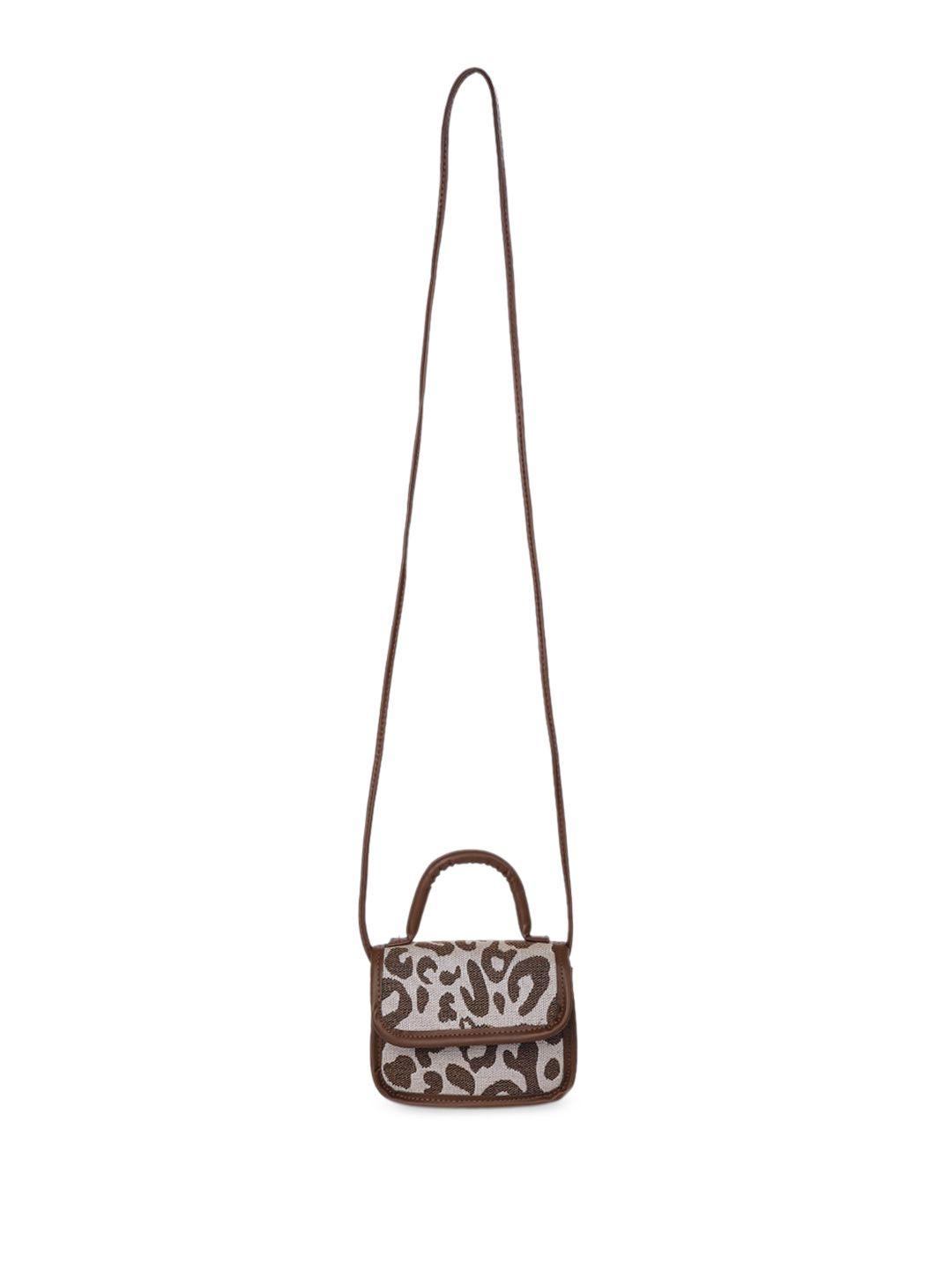 london rag brown printed pu sling bag