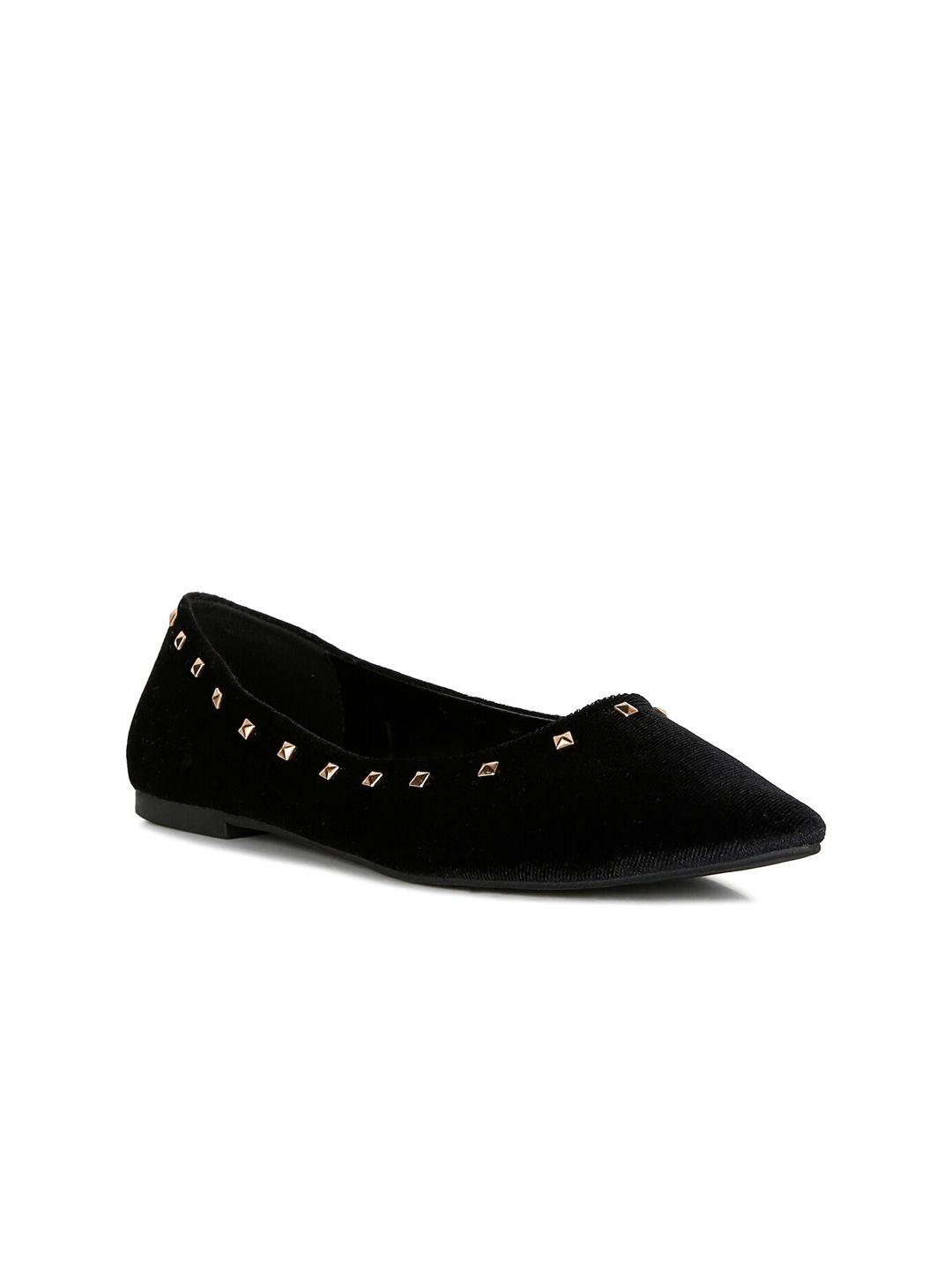 london rag embellished velvet ballerinas