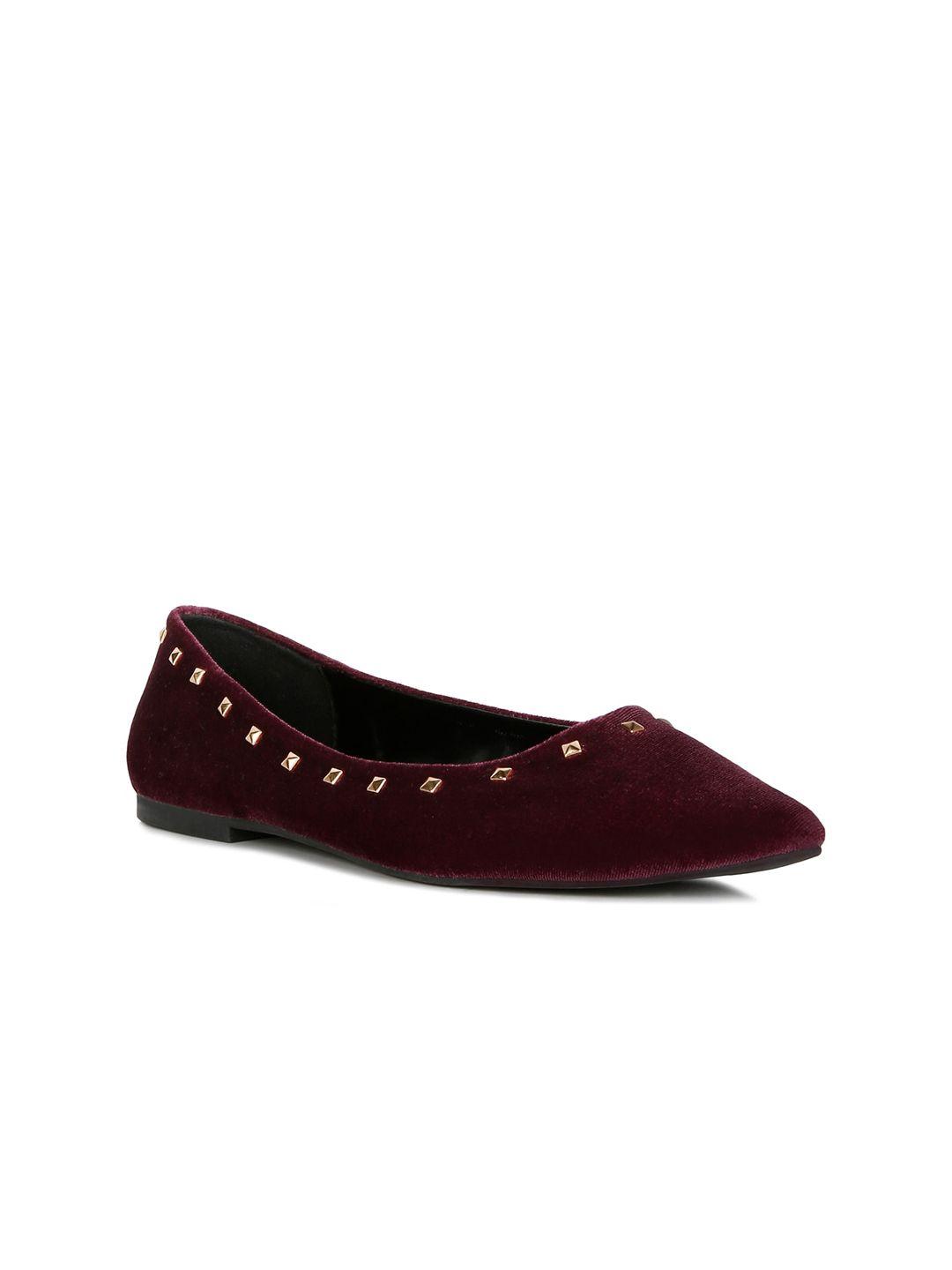 london rag embellished velvet ballerinas