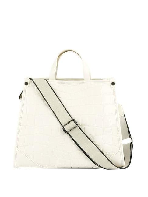 london rag off white croc textured small handbag