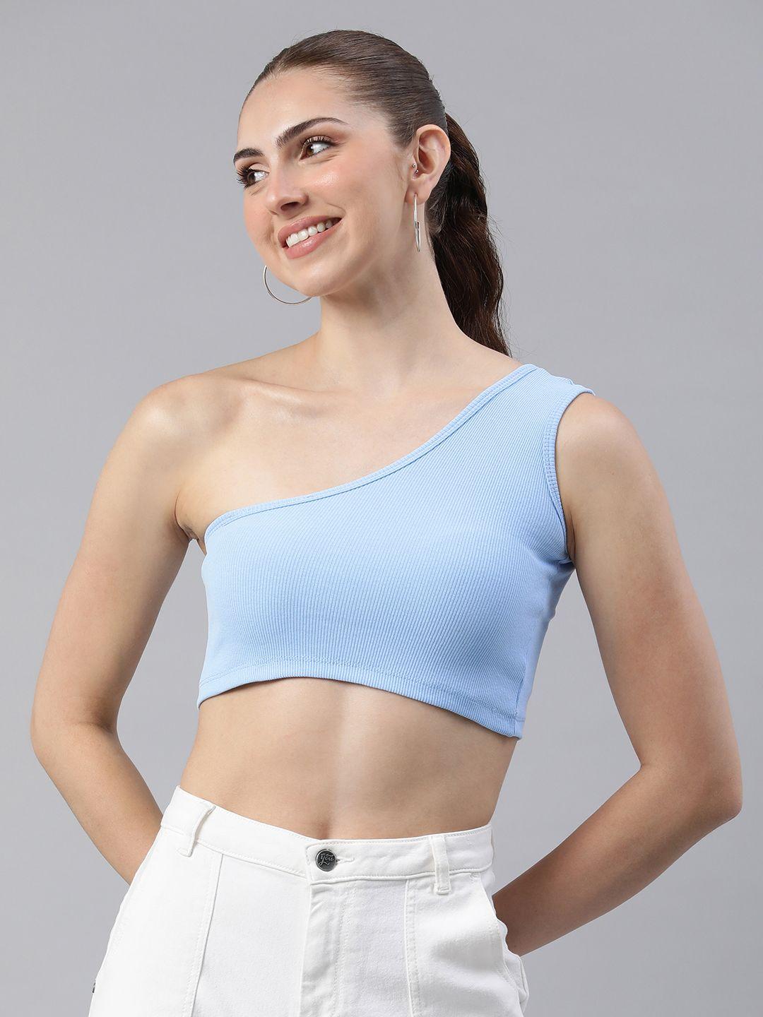 london rag one shoulder crop top