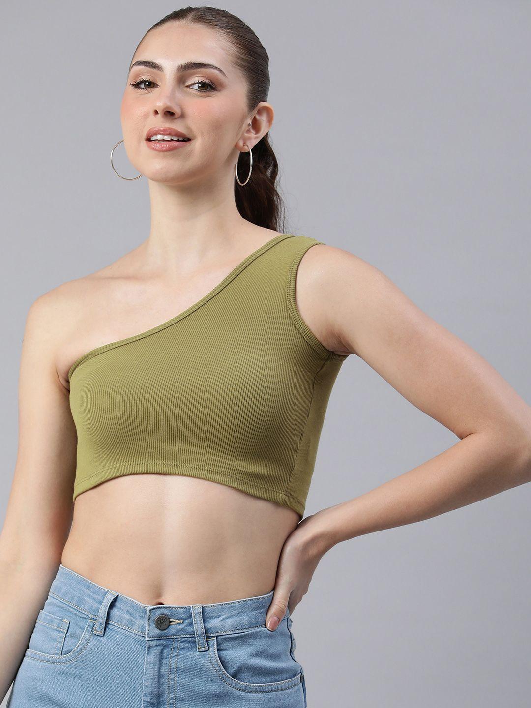 london rag one shoulder crop top