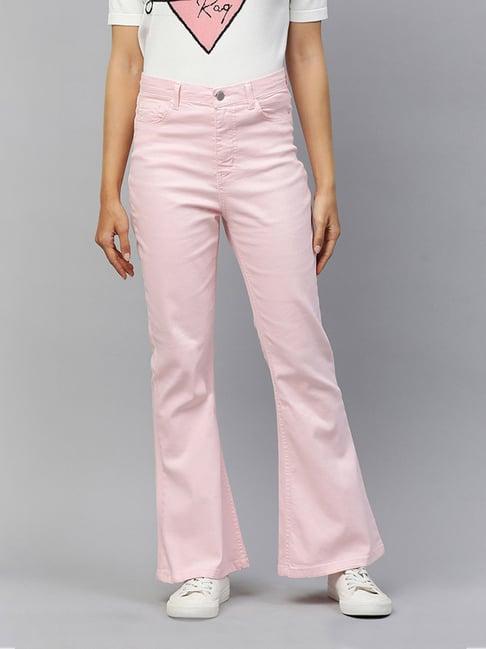 london rag pink relaxed fit high rise pants