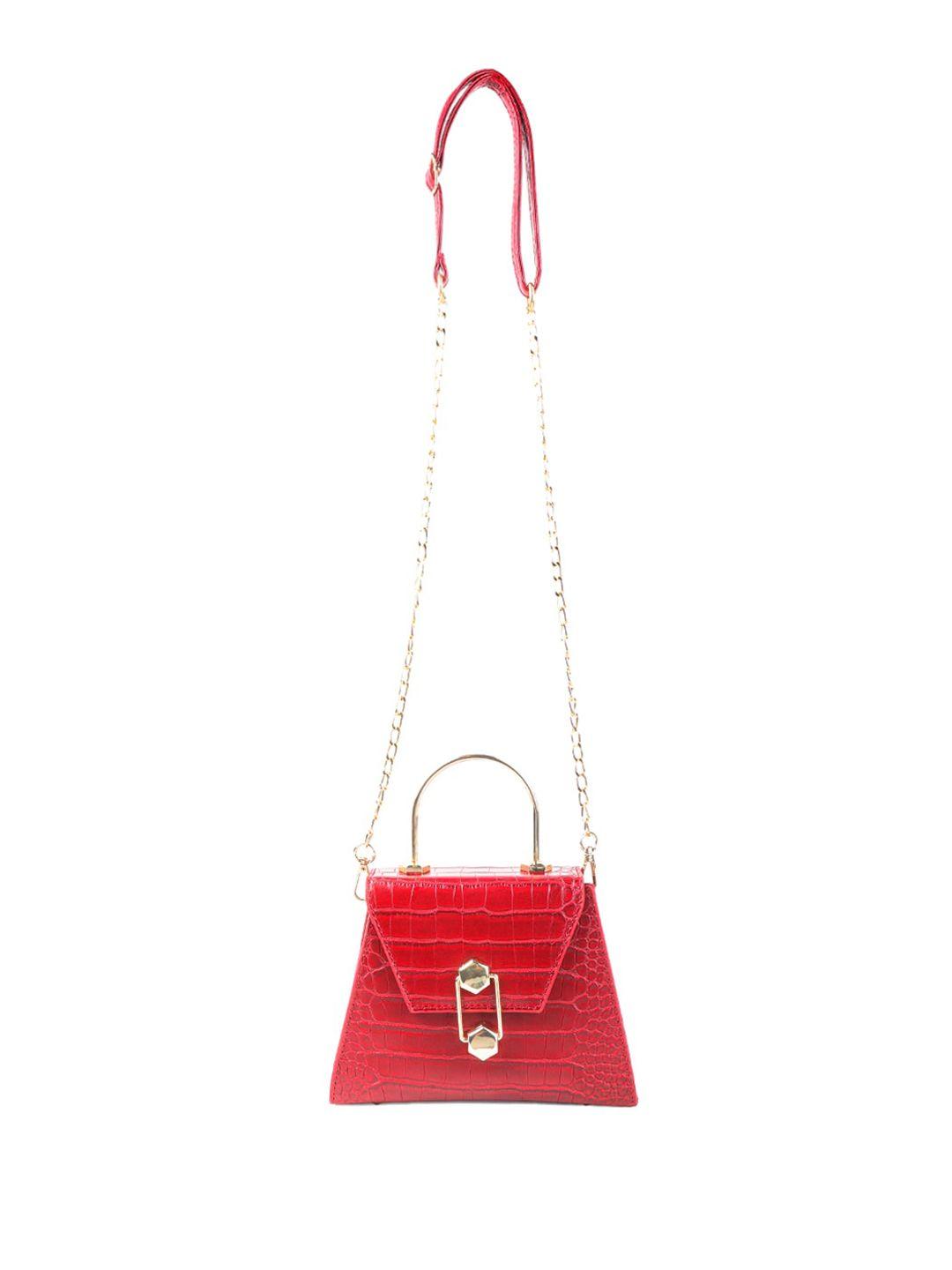 london rag red textured pu sling bag