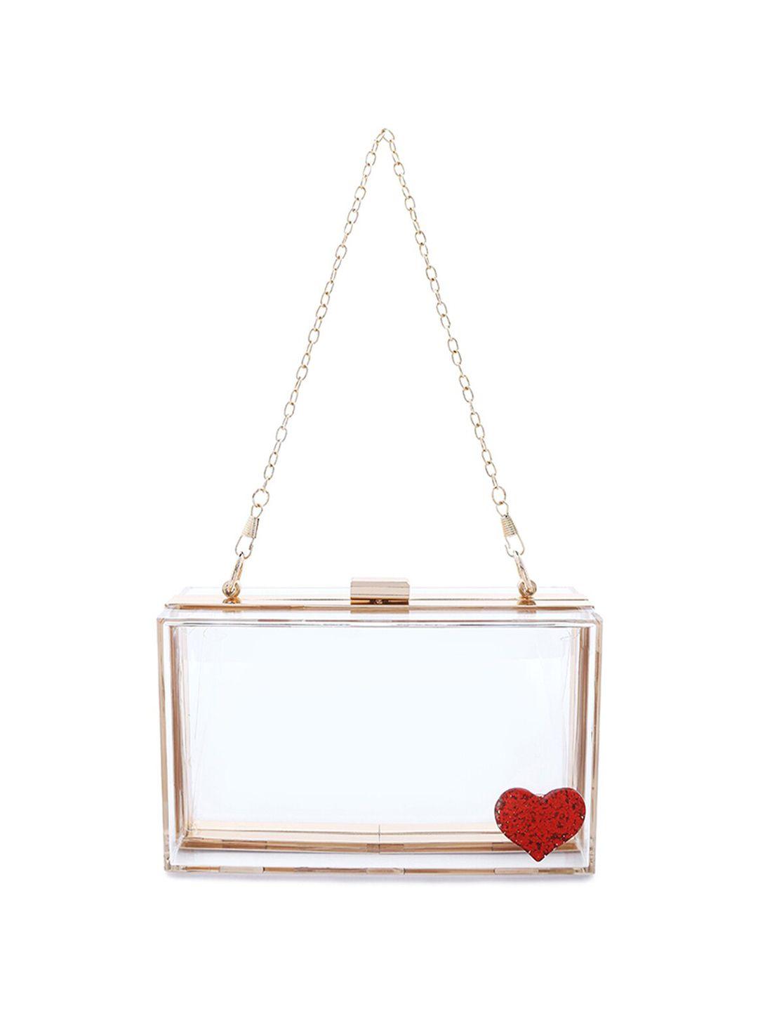 london rag transparent embellished box clutch