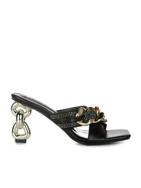 london rag women's black cross strap sandals