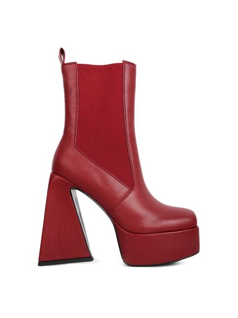 london rag women's burgundy chelsea boots