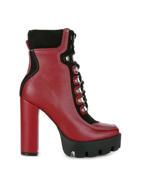 london rag women's burgundy derby boots