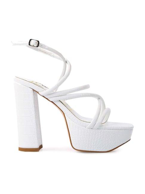 london rag women's chunky off white ankle strap sandals