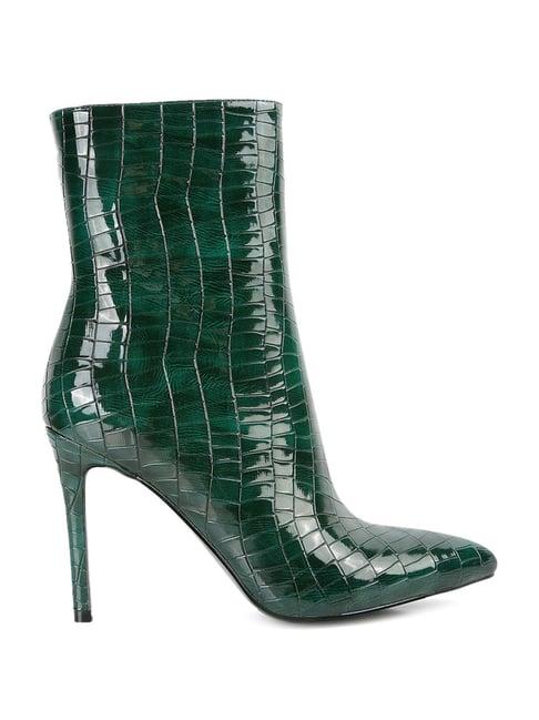 london rag women's green stiletto booties