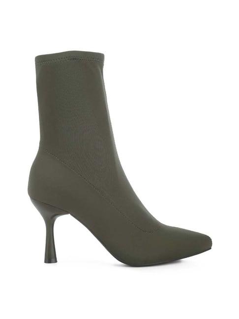 london rag women's khaki stiletto booties