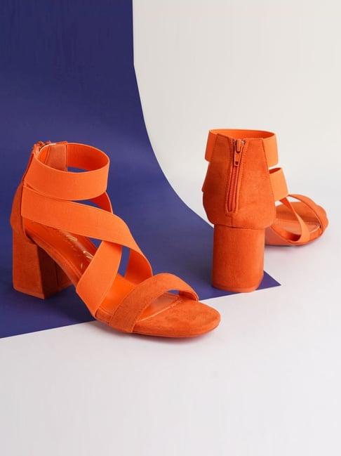 london rag women's orange ankle strap sandals