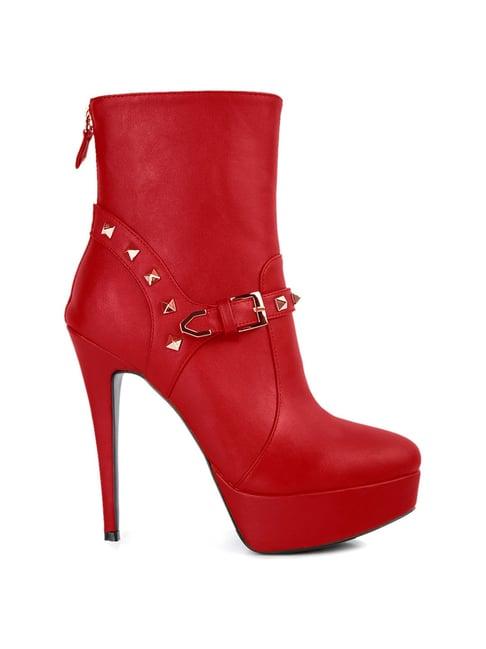 london rag women's red stiletto booties