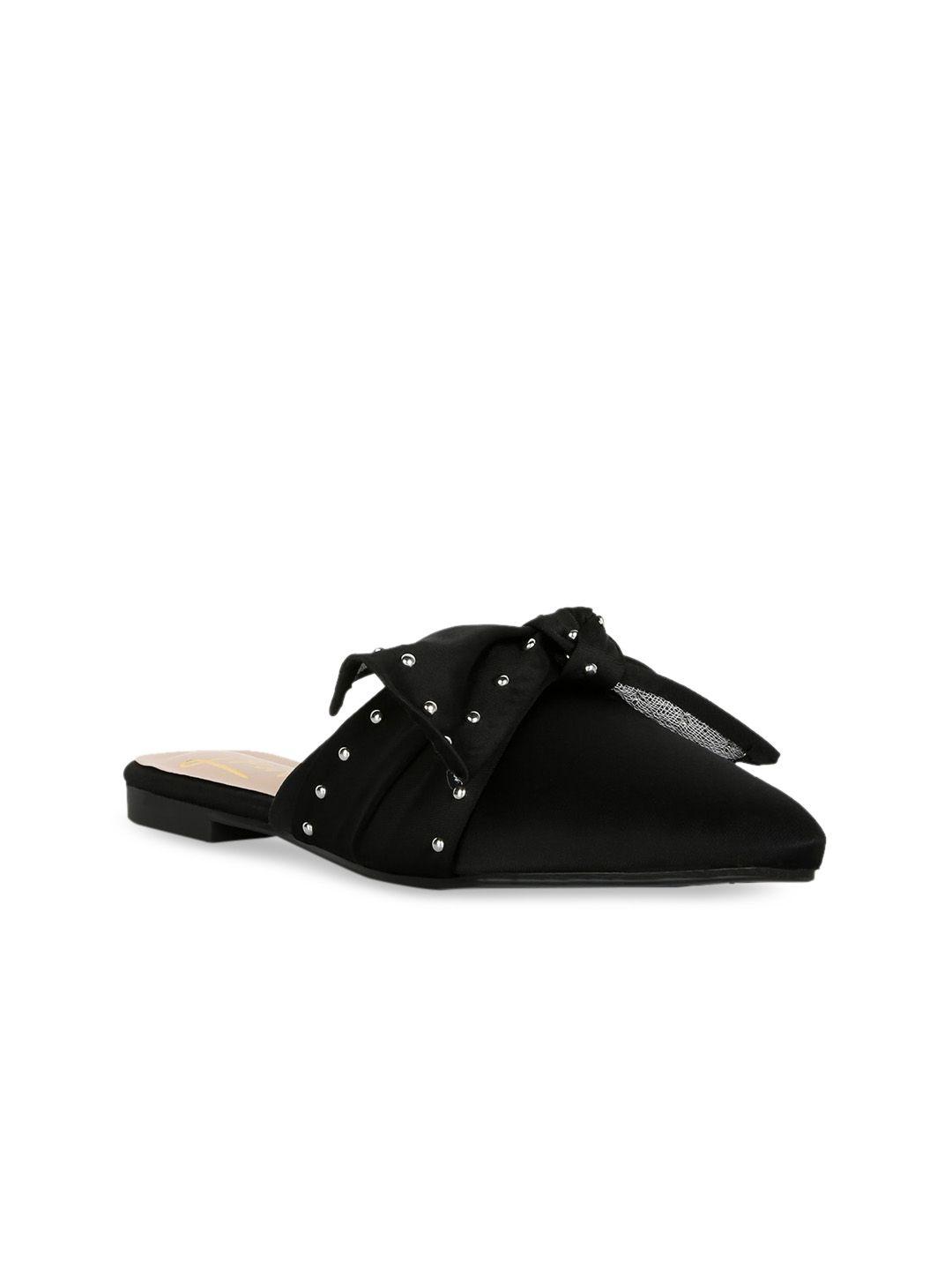 london rag women black embellished mules flats