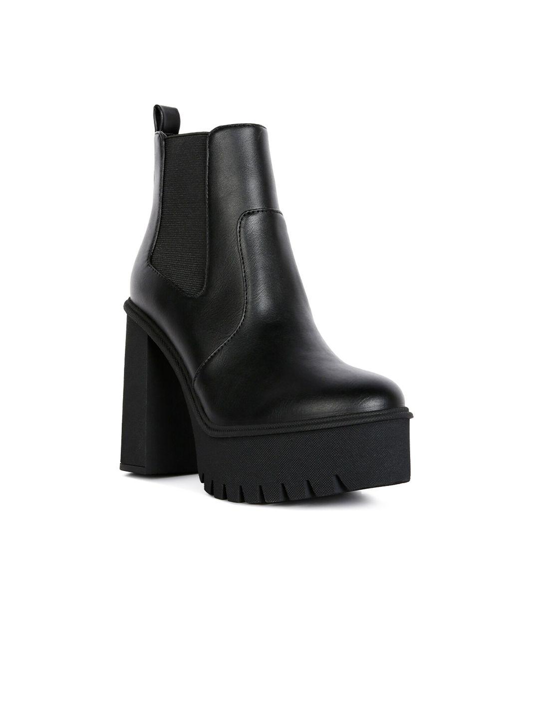 london rag women black solid chelsea boots