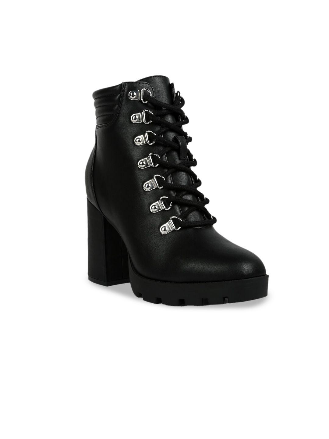 london rag women block heeled lace-up boots