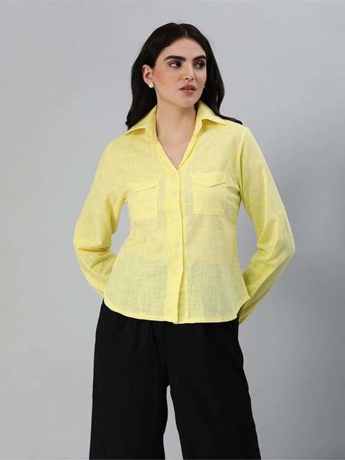 london rag yellow cotton shirt