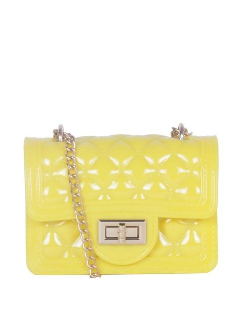 london rag yellow quilted small sling handbag