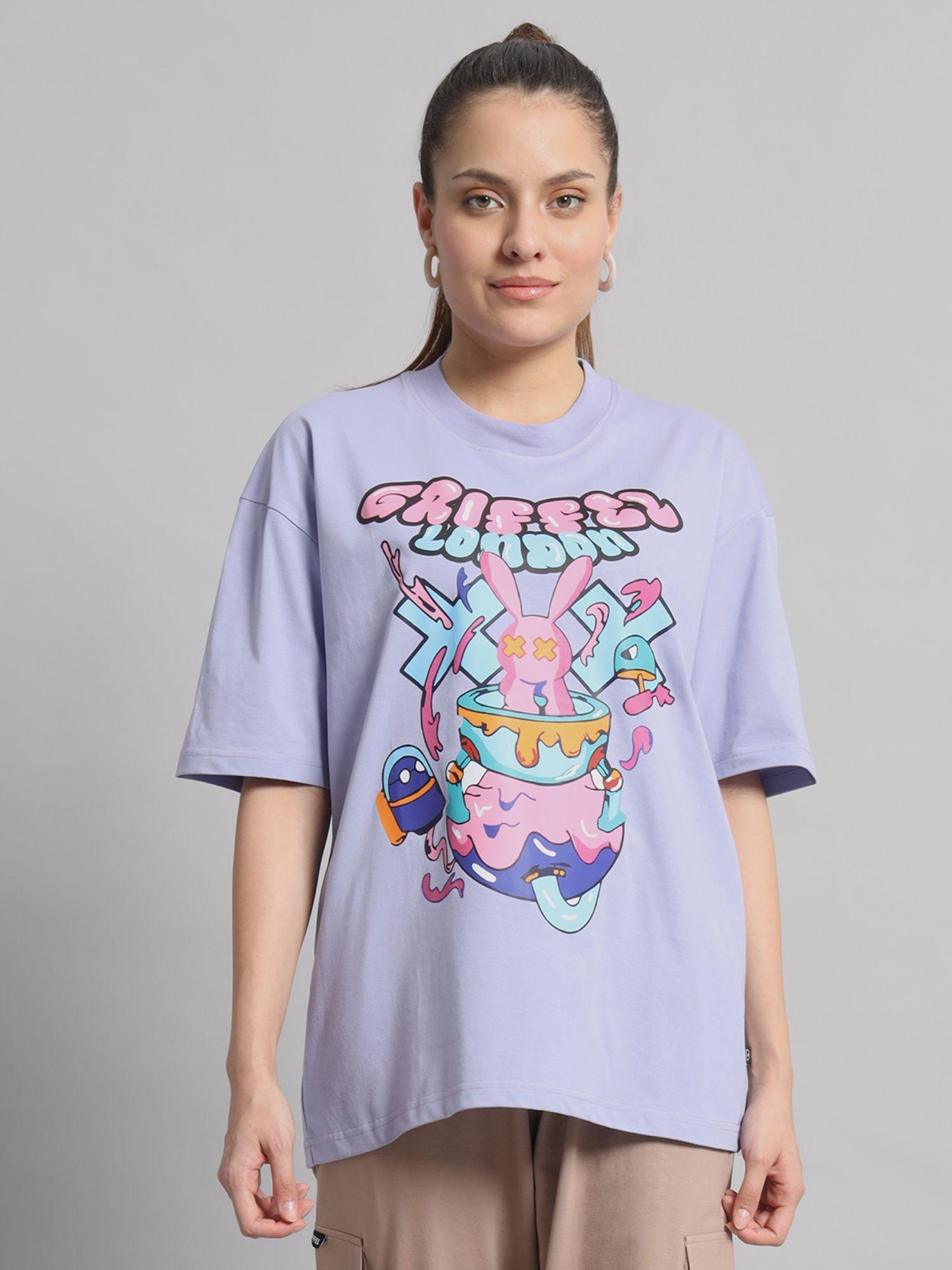 london women oversized lavender t-shirt