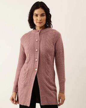 long cardigan with button closure
