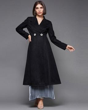 long coat with button closure