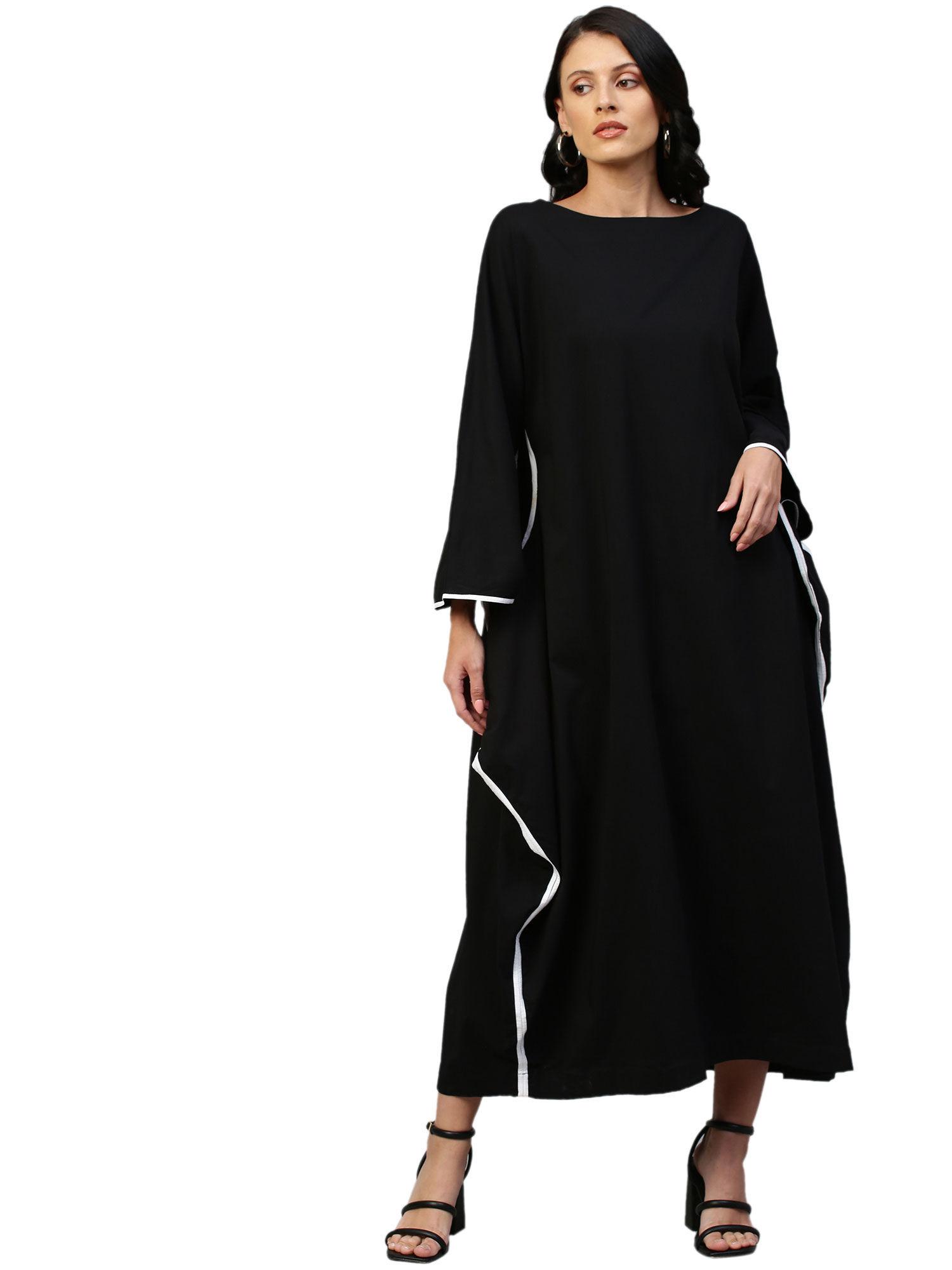 long fitted dress with sleeve hole feature
