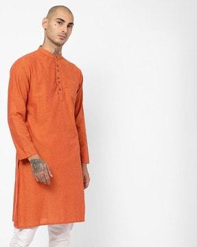 long kurta with band collar