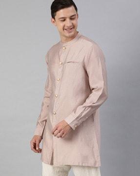 long kurta with band collar