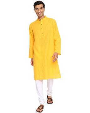 long kurta with band collar