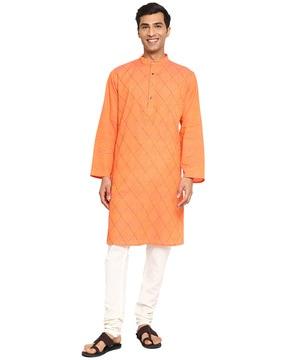 long kurta with band collar