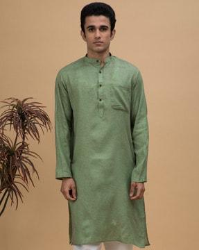 long kurta with band collar