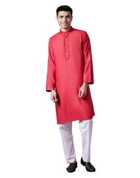 long kurta with band collar