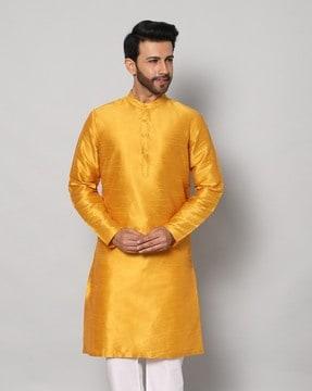 long kurta with band collar