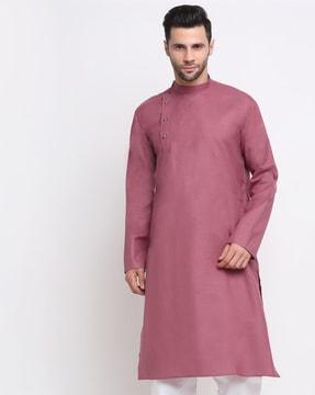 long kurta with band collar