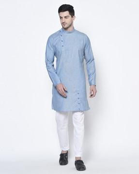 long kurta with button accent