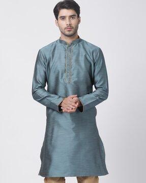 long kurta with mandarin collar