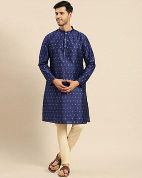 long kurta with mandarin collar