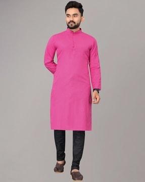 long kurta with mandarin collar