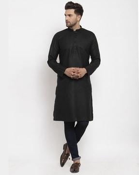 long kurta with mandarin collar