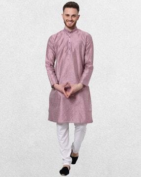 long kurta with mandarin collar