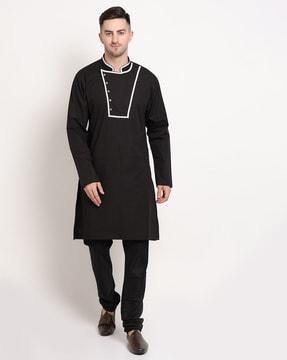 long kurta with mandarin collar