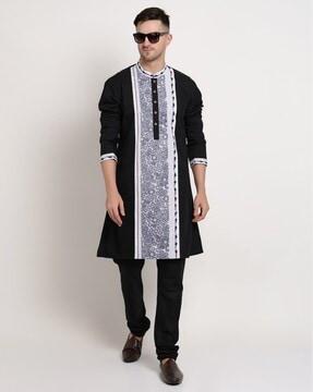 long kurta with mandarin collar