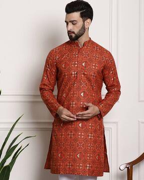 long kurta with mandarin collar