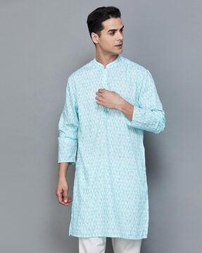 long kurta with mandarin collar