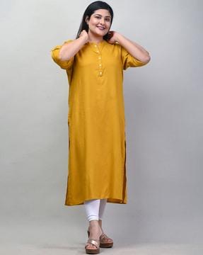 long kurta with mandarin collar